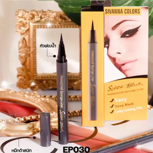 EP030 Sivanna Super Black Sponge Liner (Black)ซีเวียน่า อายไลเนอร์หัวเมจิก สิวันนาอายไลเนอร์ หัวปากกา ขั้นเทพ อายไลเนอร์กันน้ำ กันเหงื่อ