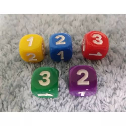 ลูกเต๋า 6 หน้าแบบตัวเลข (เลข 1-3 ) ขนาด 1.4 ซม. (ราคาต่อชิ้น) *กรุณาสั่ง 2 ชิ้นขึ้นไป*