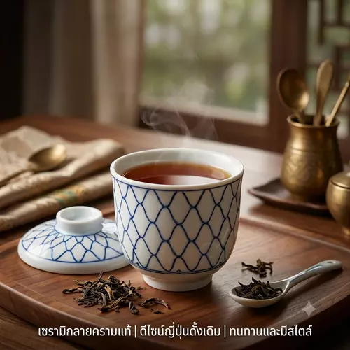 แก้วน้ำชาเซรามิคญี่ปุ่น ของใหม่ไม่ผ่านการใช้งาน แก้วมีฝา