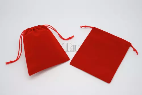 พร้อมส่ง!! ถุงผ้ากำมะหยี่เชือกรูด แพคละ 12 ใบ ขนาด 10x11 ซม. ถุงกำมะหยี่ ผ้าหนา