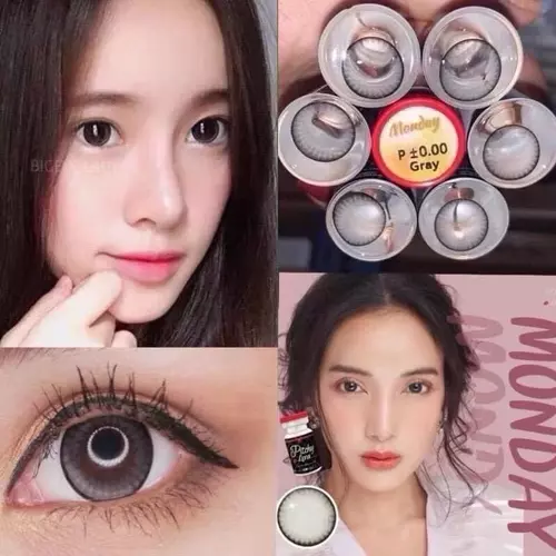 Monday ( pitchy lens ) ขนาดตาโต มีค่าสายตาปกติ-10.00 รายเดือน มีอย.